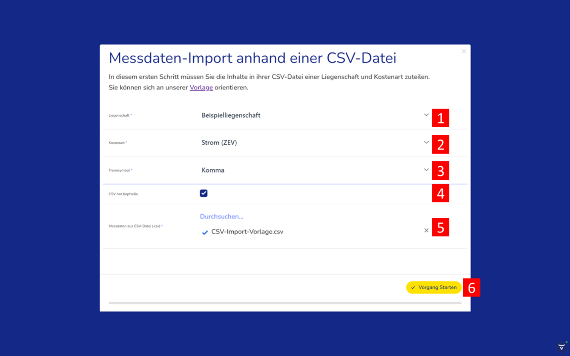 Csv import konfiguration