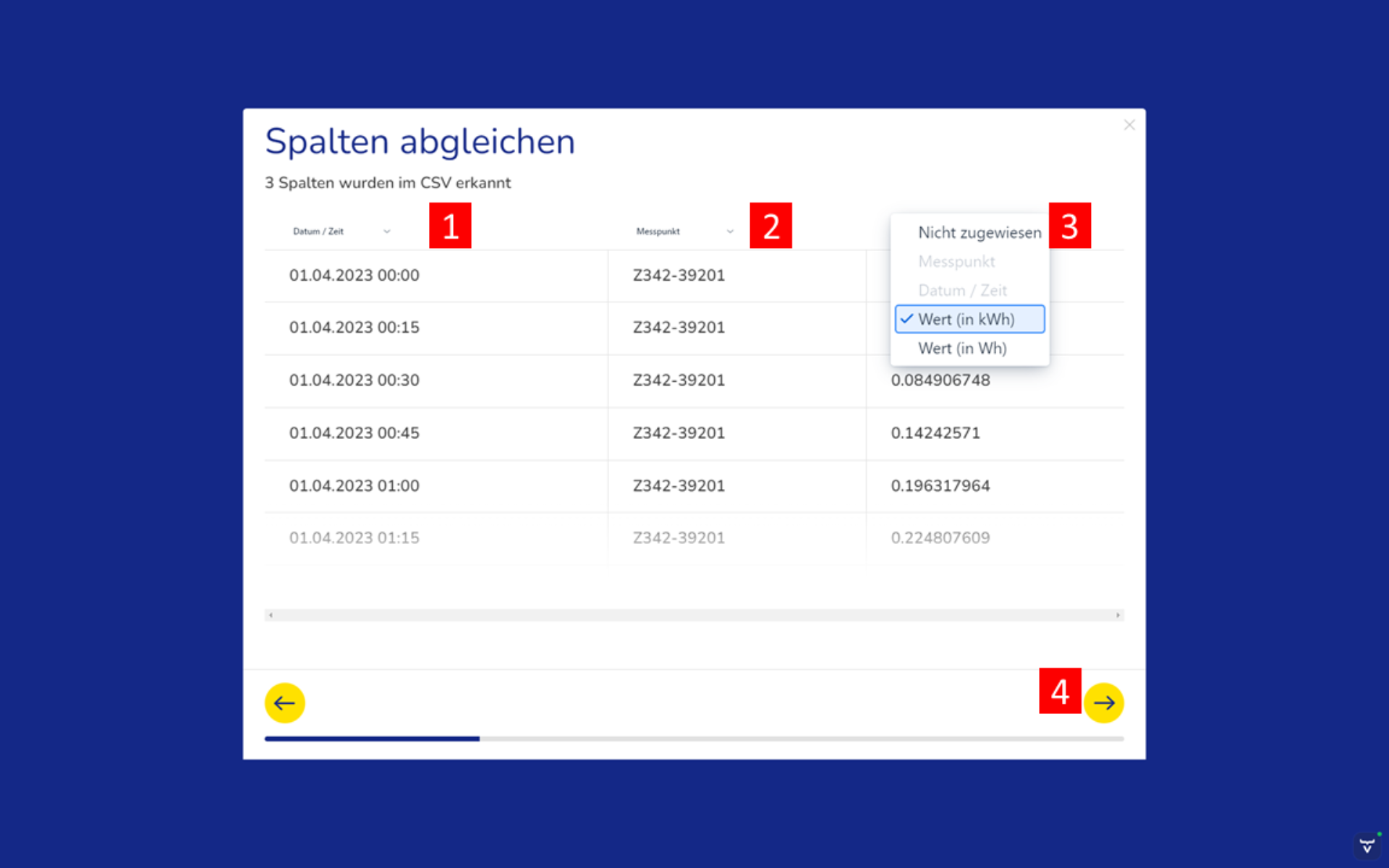 Csv import zeilen zuteilen