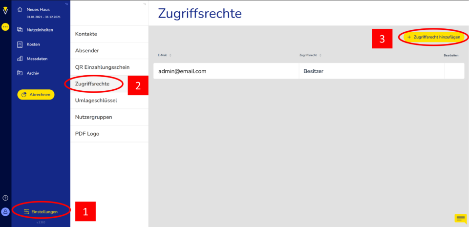 Zugriffsrechte festlegen | zevvy