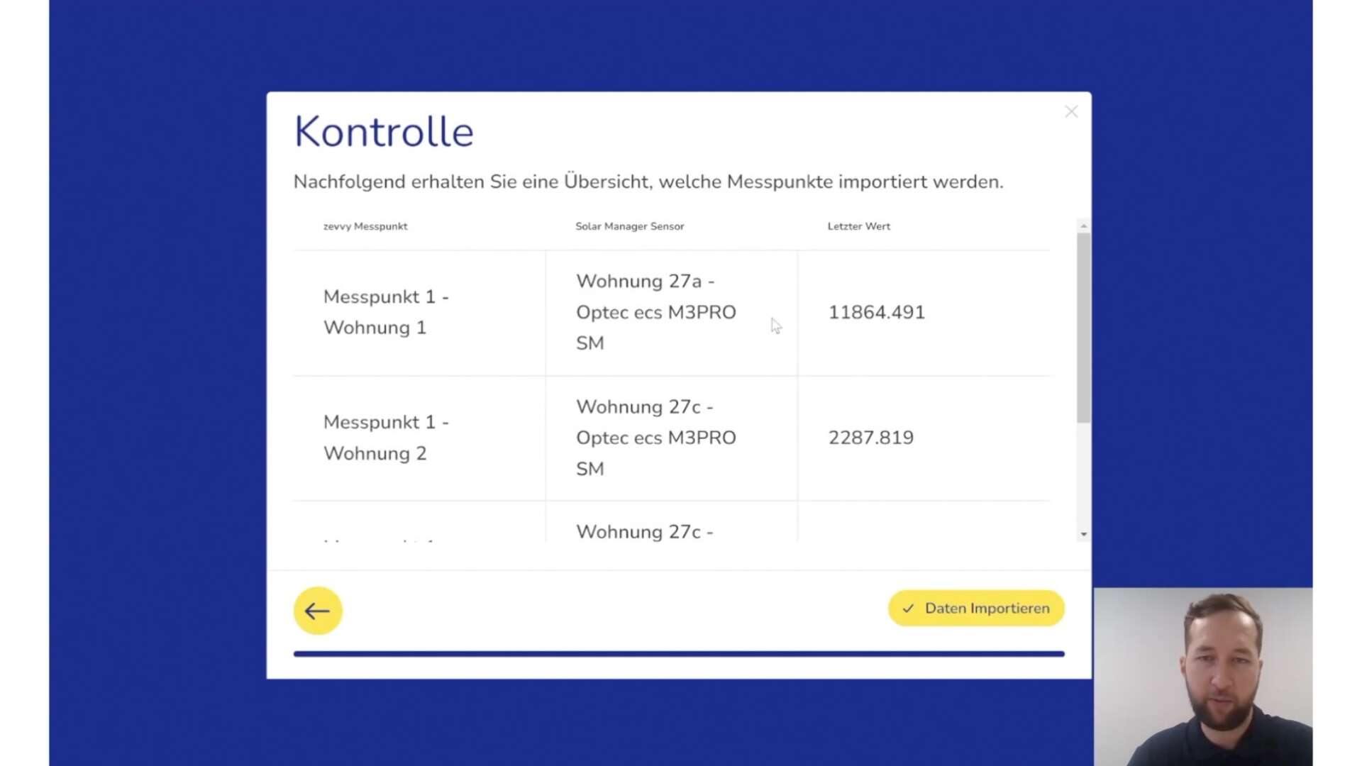 Slide 4/8 Import Daten aus Solar Manager